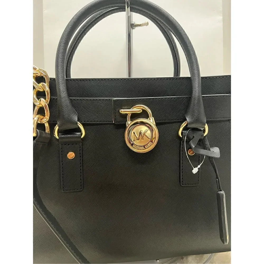 🔥🎁NWT! Michael Kors HAMILTON East West Satchel Handbag Black Msrp:298.00